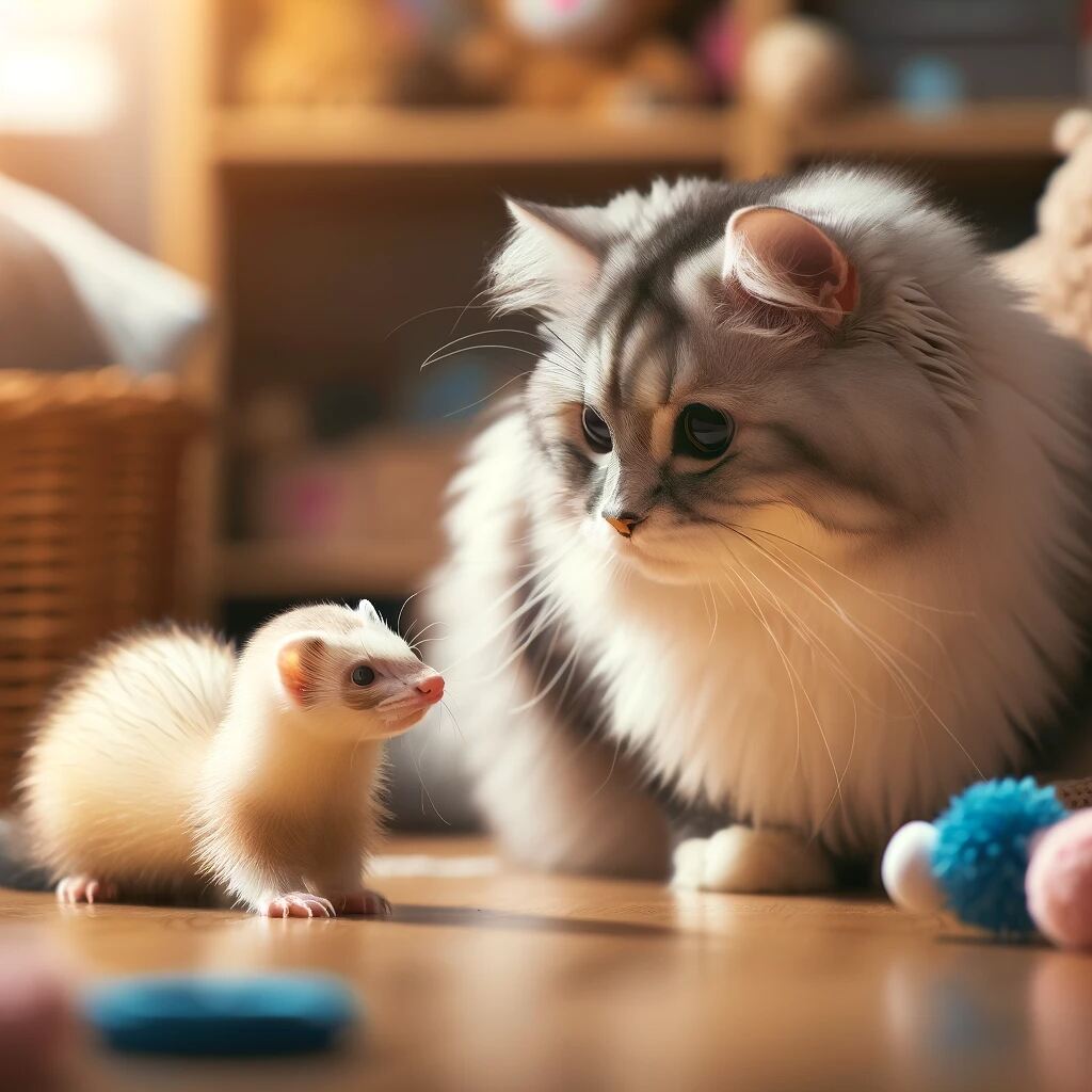 Do Cats And Ferrets Get Along?